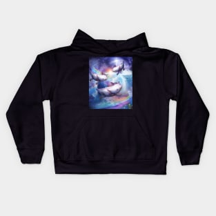 Rainbow Axolotl In Space, Galaxy Axolotls Kids Hoodie